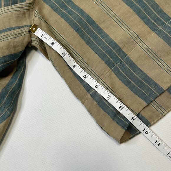 Free People CP Shades Bermuda Shorts Women’s Size Medium Olive Green Blue Stripe - Picture 3 of 9
